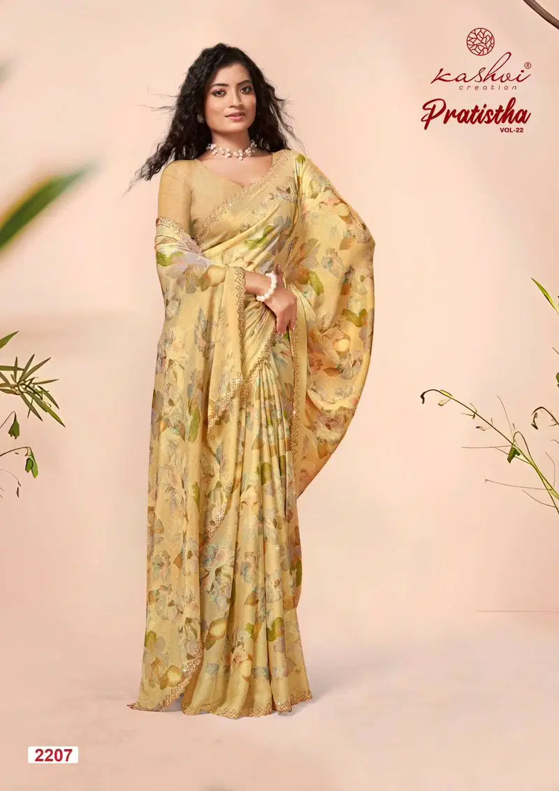 Pratistha Vol 22 By Kashvi Designer Brasso Sarees Suppliers In India